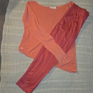 American Girl Isabel's Asymmetrical Coral Sweater Top and Funky Leggings Set